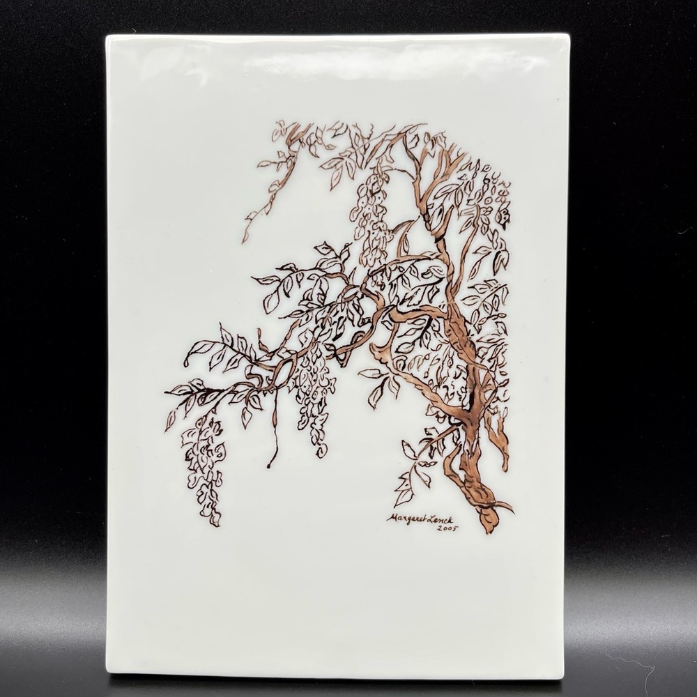 Hand painted and artist signed 7X5” tile